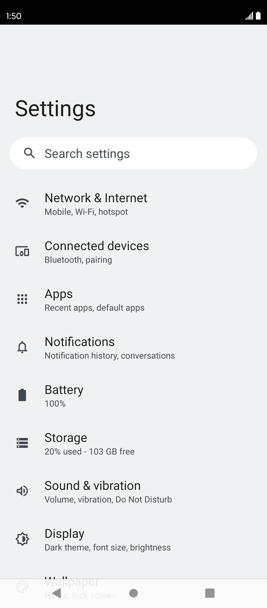 Roaming Setting From the Settings app, tap Network & Internet.