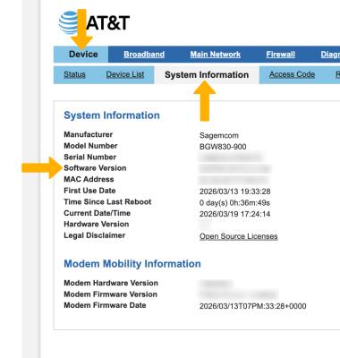 ATT Portal Internet Air for Business 5G (BGW830) - Versión de software ...