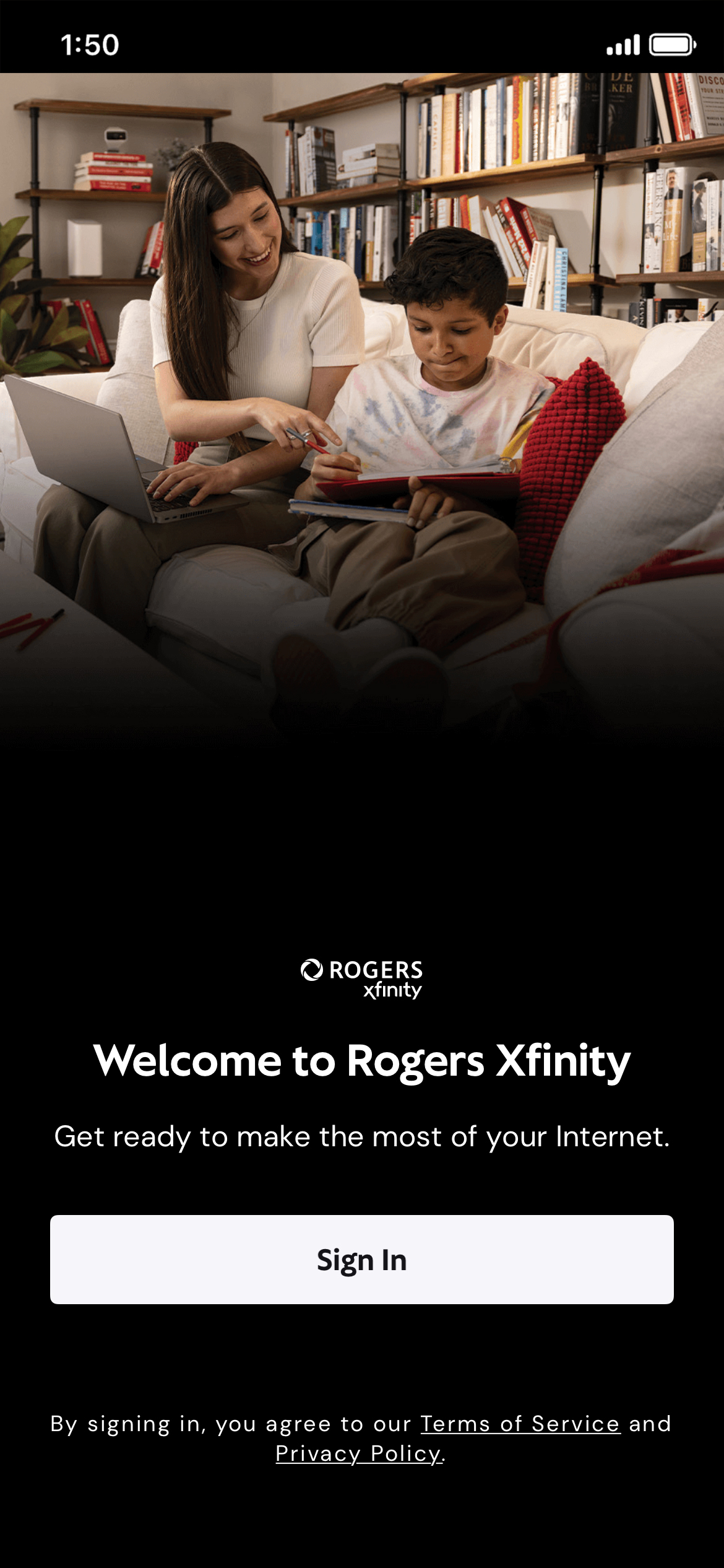 Xfinity Solutions From the Rogers Xfinity app sign in screen, tap Sign In.
