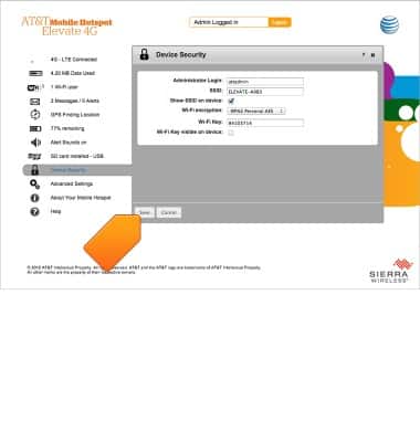 ATT Mobile Hotspot Elevate 4G - Wi-Fi network name & password - AT&T
