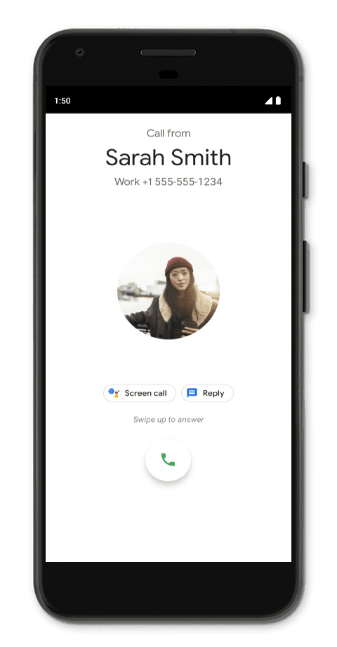 From an incoming call, tap Screen call.